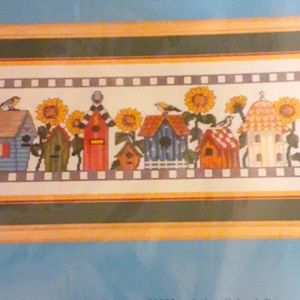 BIRDHOUSES IN A ROW Counted Cross Stitch Kit Candamar Designs